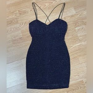 XS midnight blue sparkly mini dress